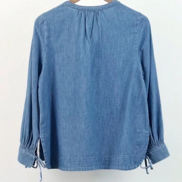 OLD NAVY Puff Sleeve Jeans Denim Blouse Top Boho style Size XXL - Picture 4 of 12